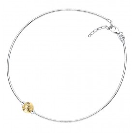 ZA5460-90 SS/14K CC ANKLET-SWIRL-9″ CHN