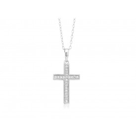 MIP0973 S/S CROSS MICRO PAVE PENDANT