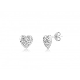 MIE3663 S/S HEART W/CZ POST EARRING