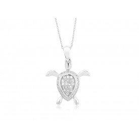 MIP7309 S/S TURTLE W/ CZ PENDANT