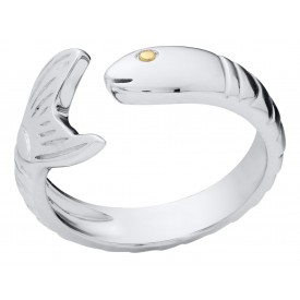 ENR3026 SS/VERMEIL FISH RING